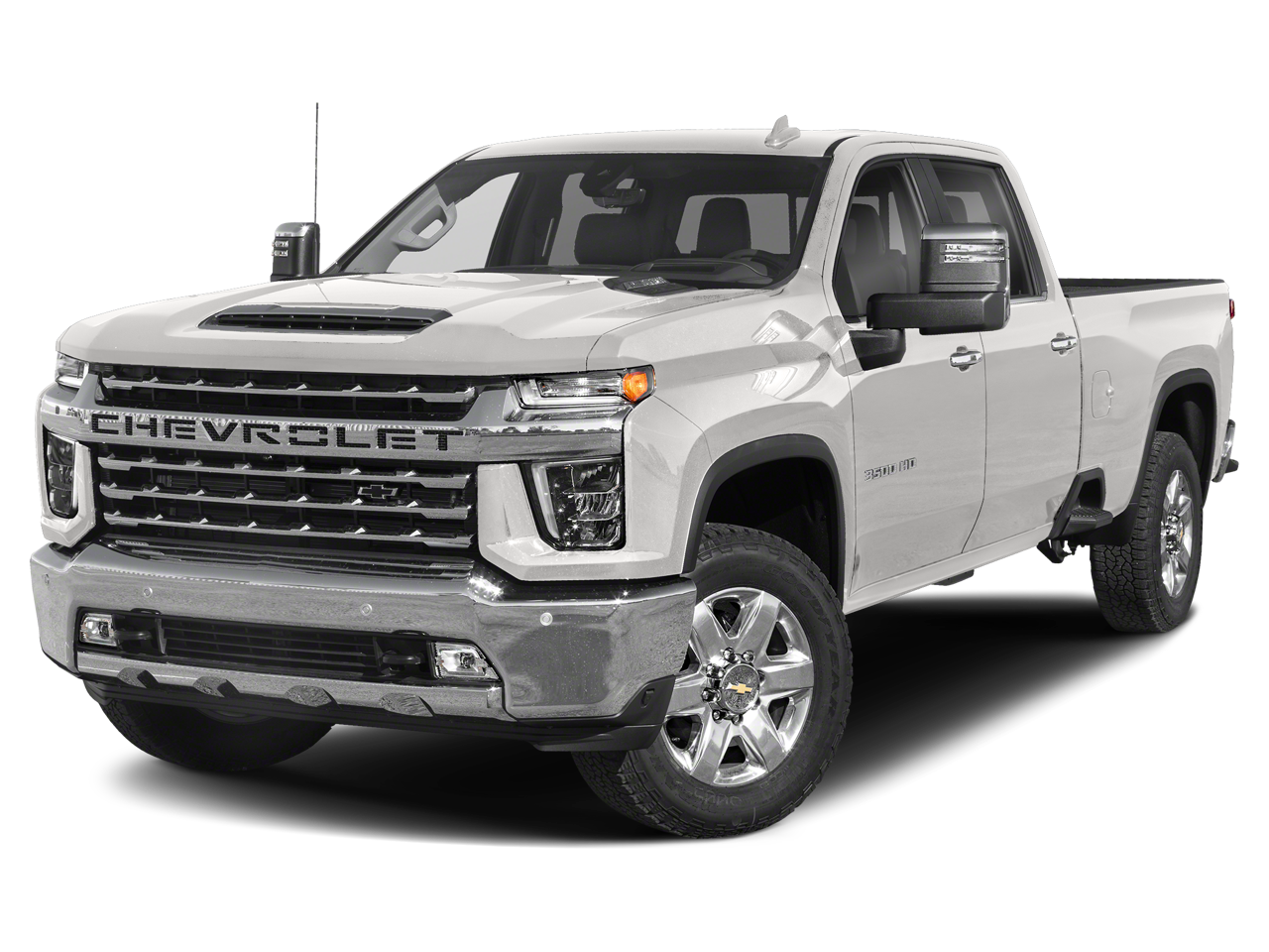 2023 Chevrolet Silverado LTZ in Summit White — front three-quarter view