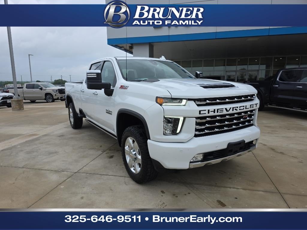 2022 Chevrolet Silverado LTZ in Summit White — front three-quarter view