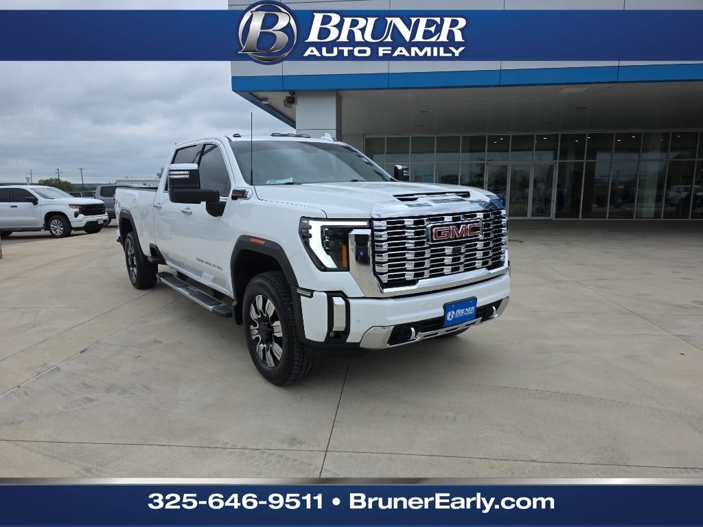2024 GMC Sierra Denali in Summit White — front three-quarter view