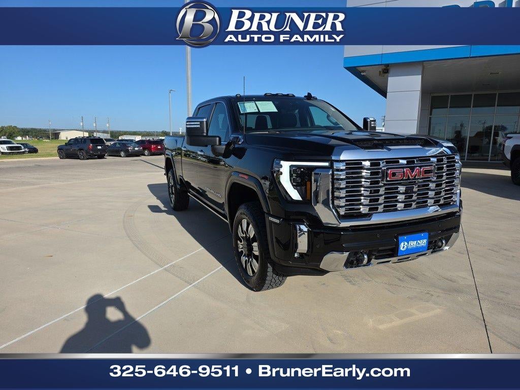 2025 GMC Sierra Denali in Onyx Black — front three-quarter view