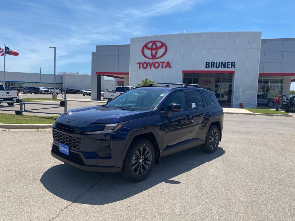 2026 Toyota RAV4 XLE Premium in Blueprint — front three-quarter view