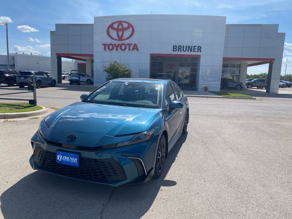 2026 Toyota Camry SE in Ocean Gem — front three-quarter view