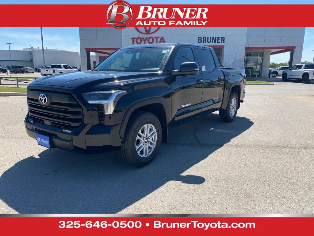 2026 Toyota Tundra SR5 in Midnight Black Metallic — front three-quarter view