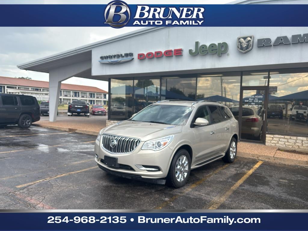 2015 Buick Enclave Leather in Champagne Silver Metallic — front three-quarter view